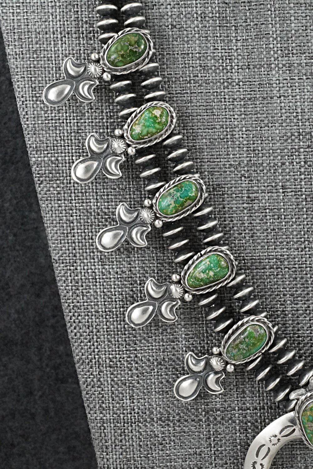 Turquoise & Sterling Silver Mini Squash Blossom Set - Adrienne Gordon