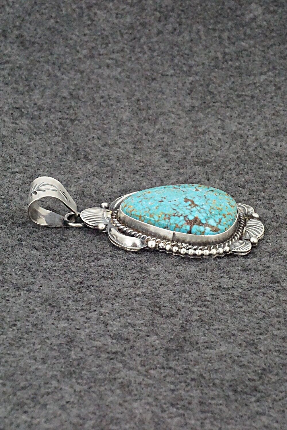 Turquoise & Sterling Silver Pendant - Raymond Delgarito