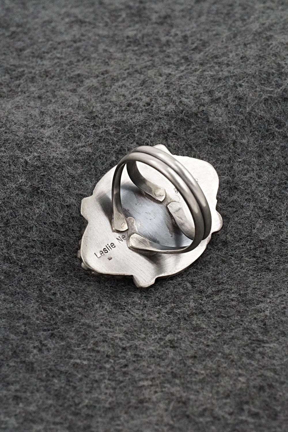 Turquoise & Sterling Silver Ring - Leslie Nez - Size 8