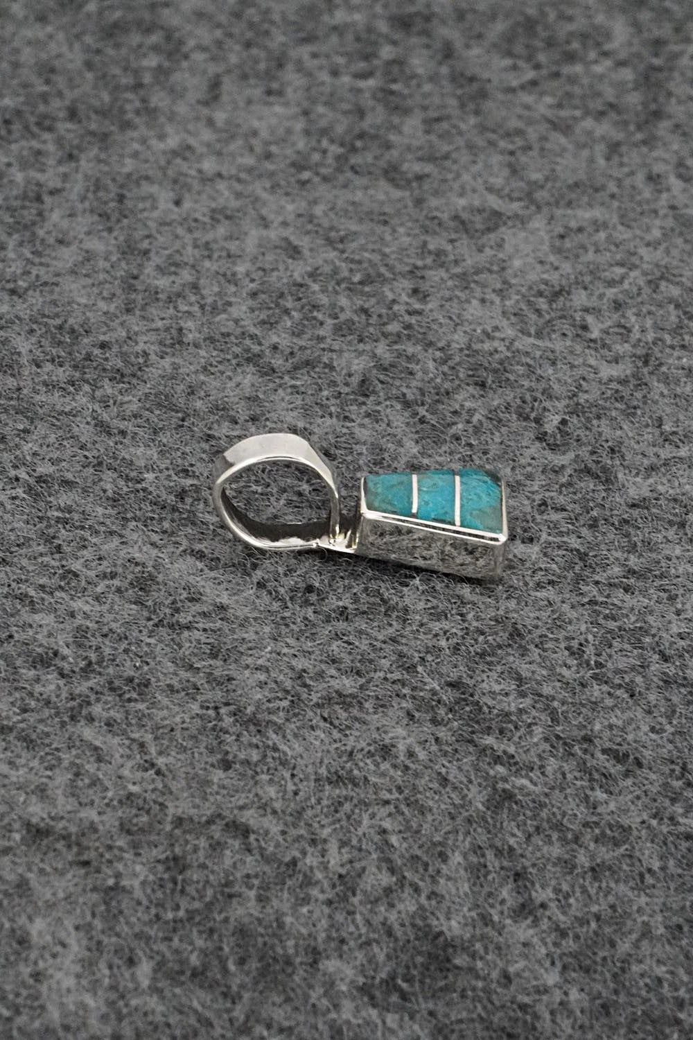 Turquoise & Sterling Silver Inlay Pendant - Michelle Haloo