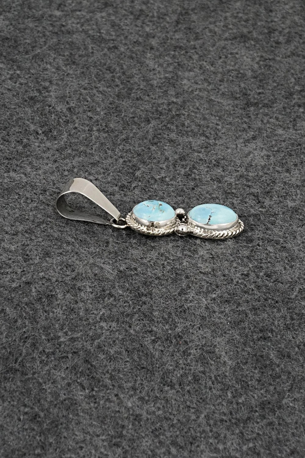 Turquoise & Sterling Silver Pendant - Eugene Gruber