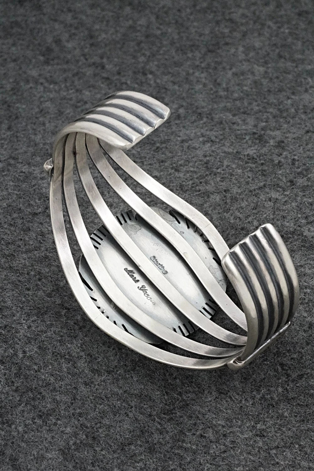 White Buffalo & Sterling Silver Bracelet - Mark Yazzie