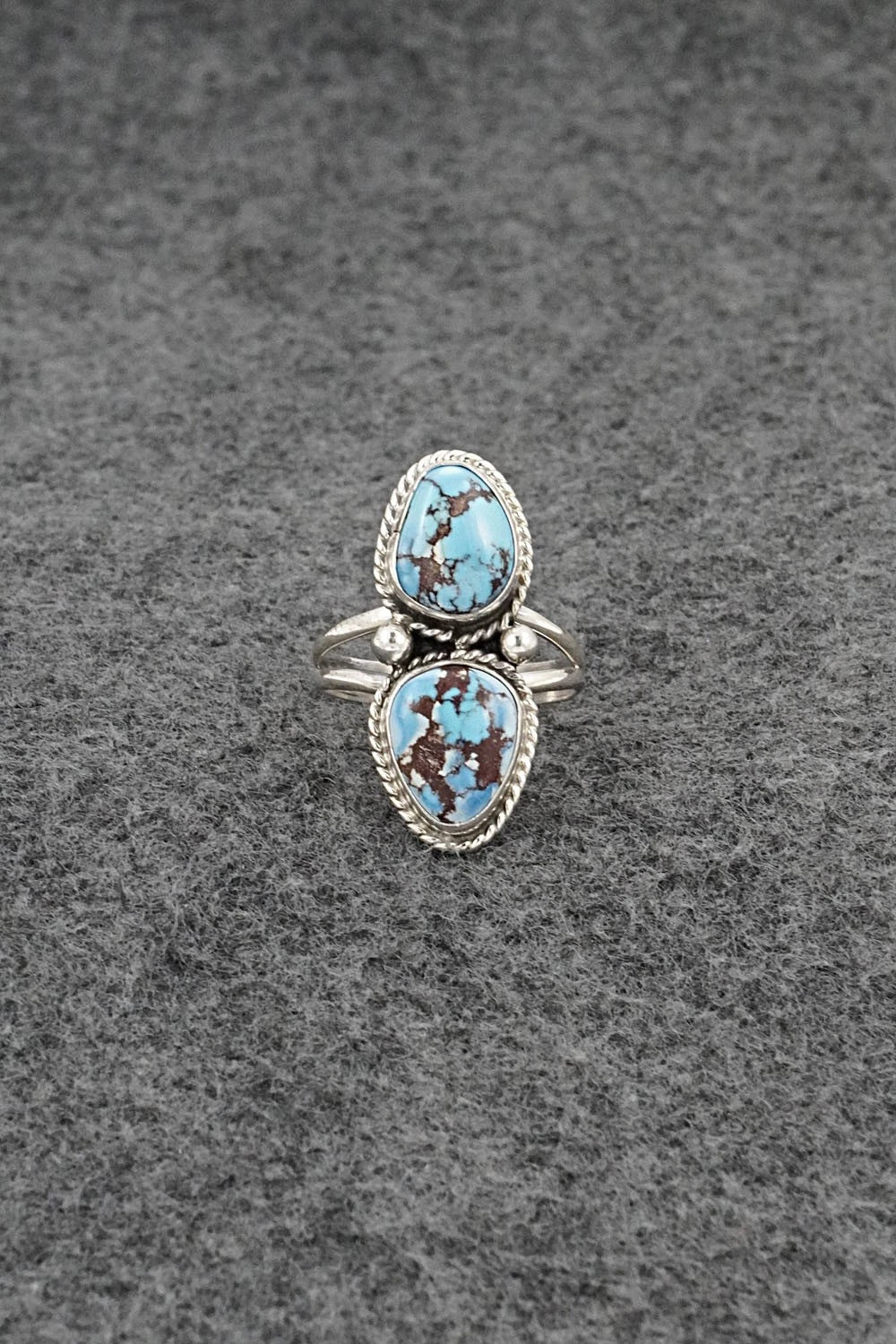 Turquoise & Sterling Silver Ring - Eugene Gruber - Size 8