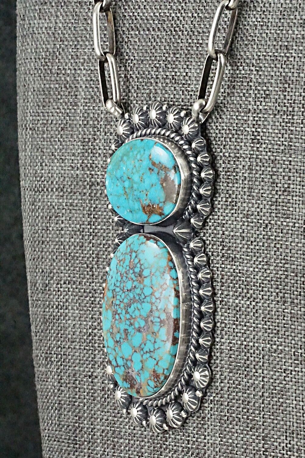 Turquoise & Sterling Silver Necklace - Raymond Delgarito
