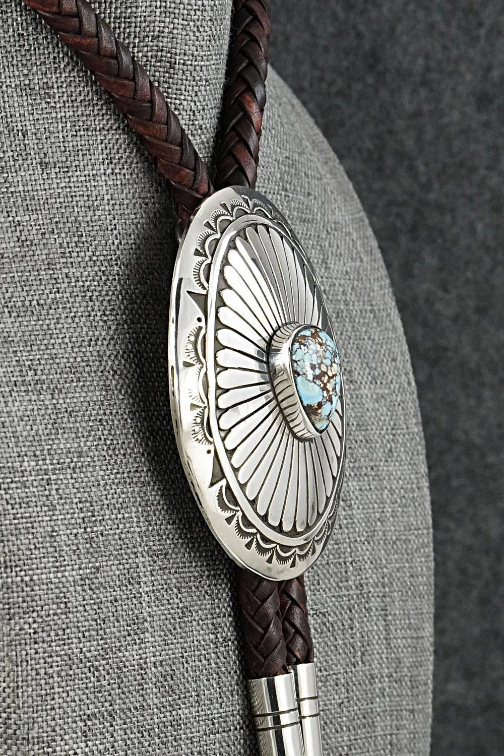 Turquoise & Sterling Silver Bolo Tie and Buckle - Charlie John