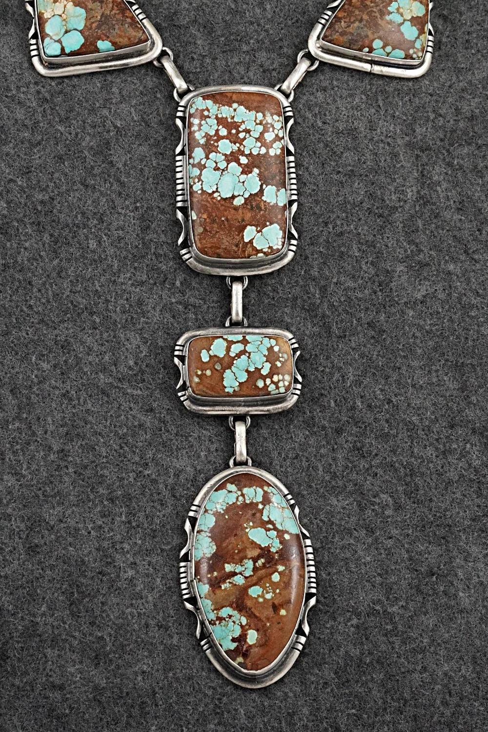Turquoise & Sterling Silver Necklace and Earrings Set - Paul Livingston