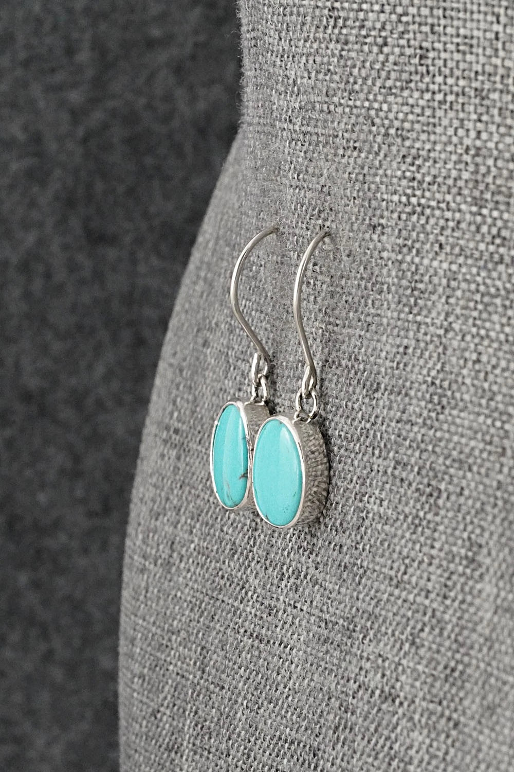 Turquoise & Sterling Silver Earrings - Eugene Gruber