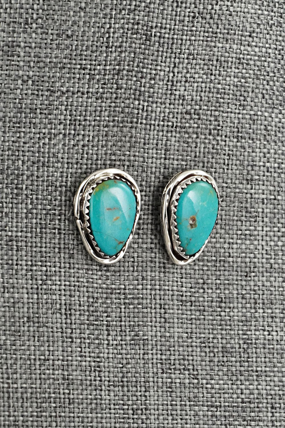 Turquoise & Sterling Silver Earrings - Ernest Hawthorne