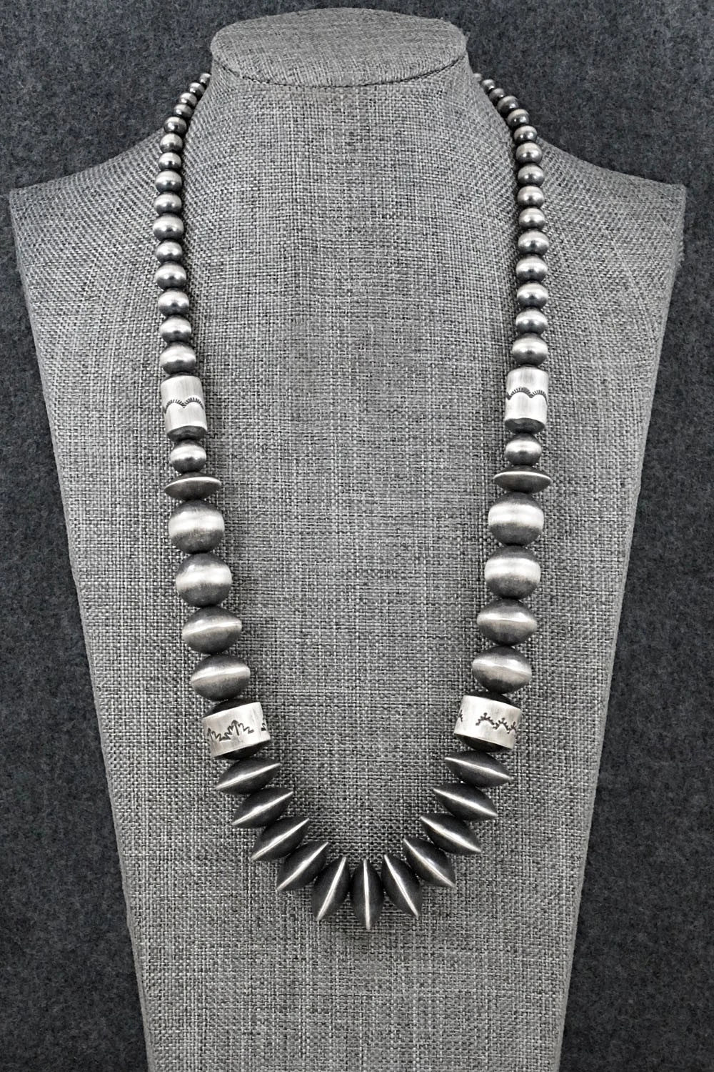 Sterling Silver Navajo Pearl Necklace 22" - Rose Martin