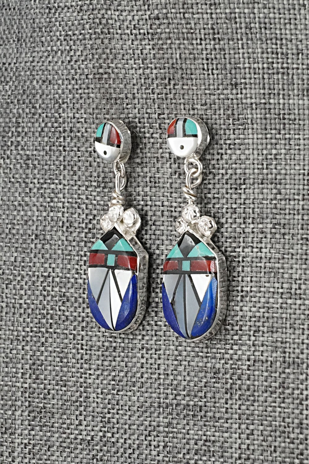 Multi Stone Inlay & Sterling Silver Earrings - Ola Eriacho