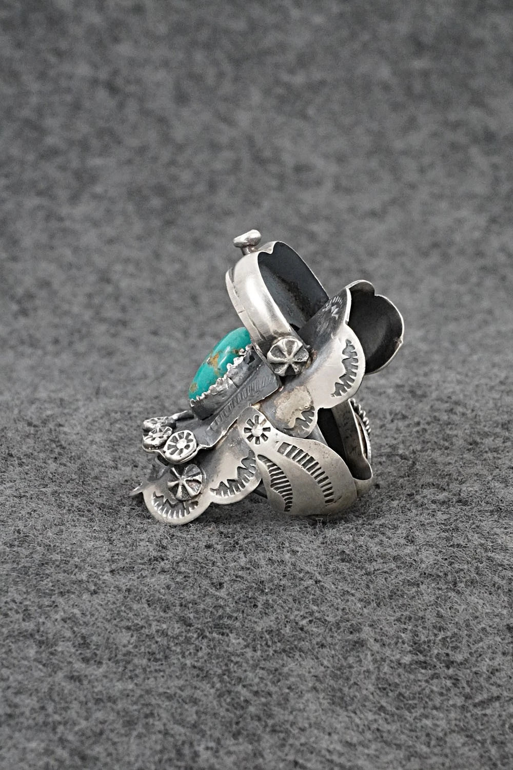 Turquoise & Sterling Silver Ring - Tim Yazzie - Size 7.5