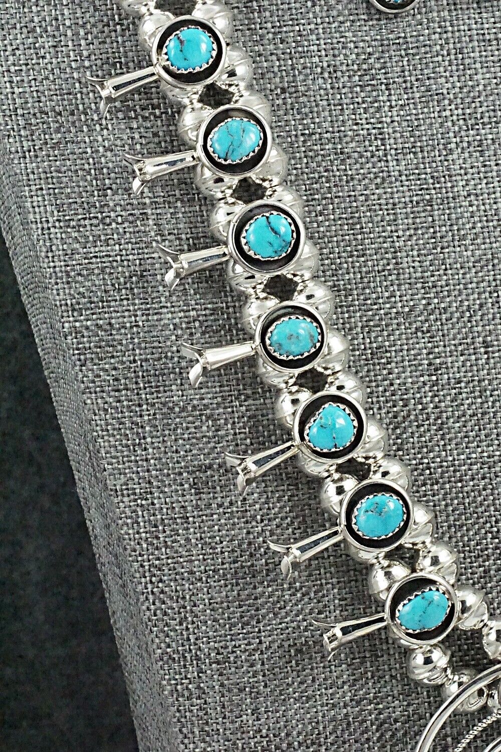 Turquoise & Sterling Silver Squash Blossom Set - Phil Garcia