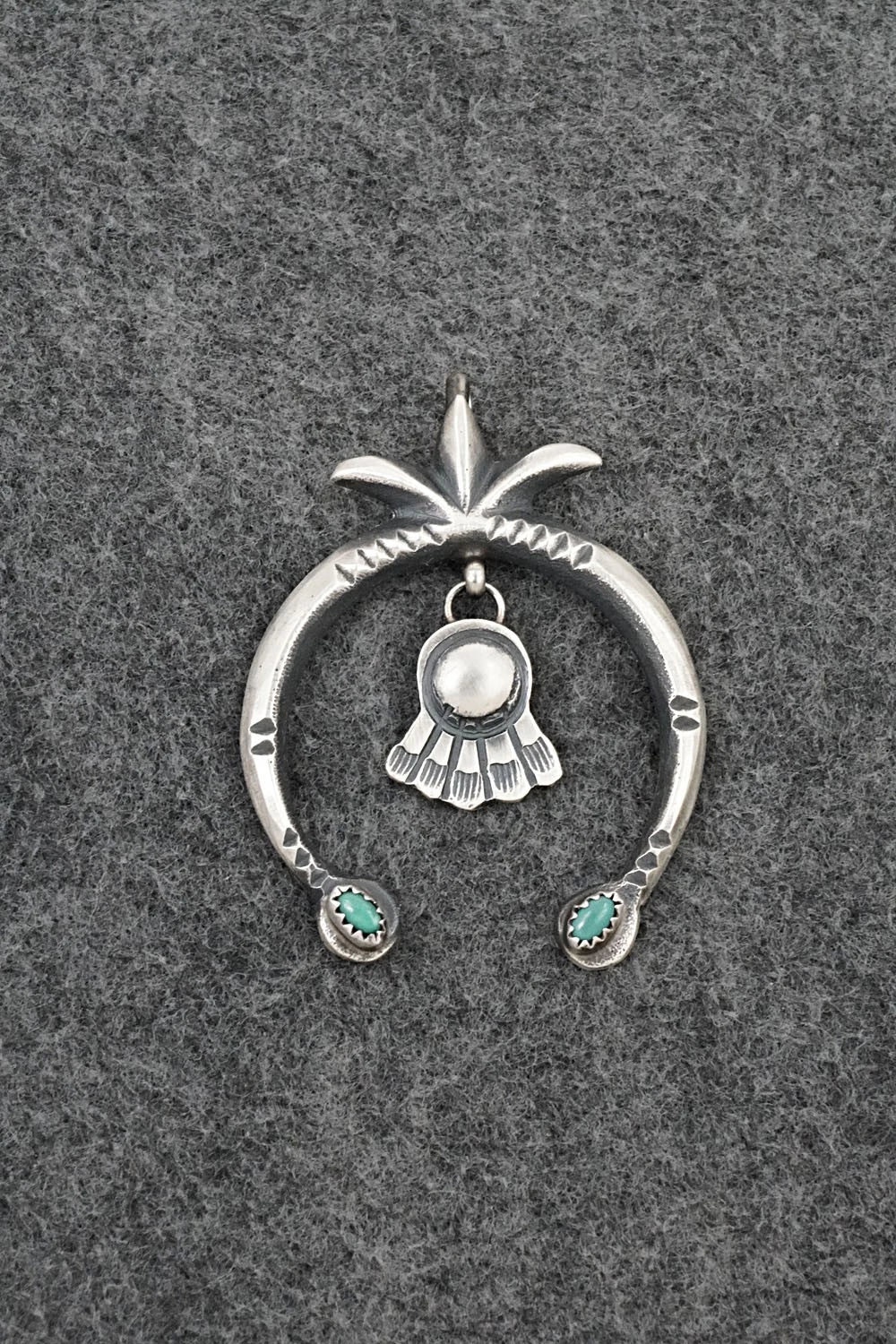 Turquoise and Sterling Silver Pendant - Martha Cayatineto