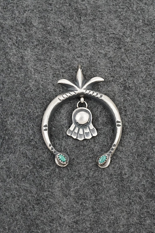 Turquoise and Sterling Silver Pendant - Martha Cayatineto