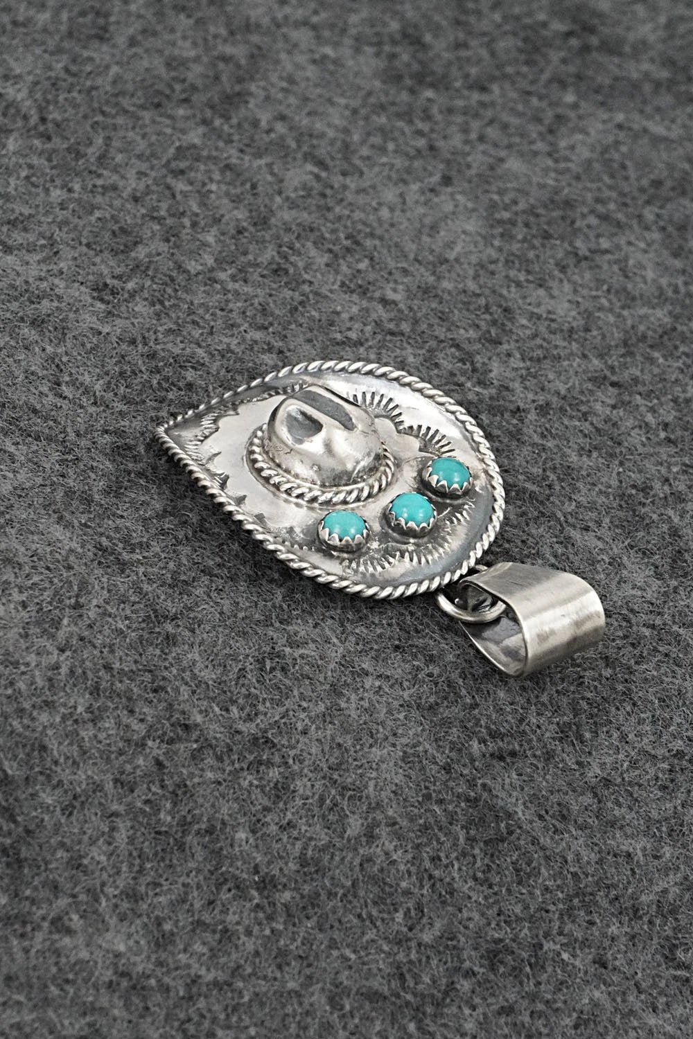 Turquoise & Sterling Silver Pendant - Bobby Platero