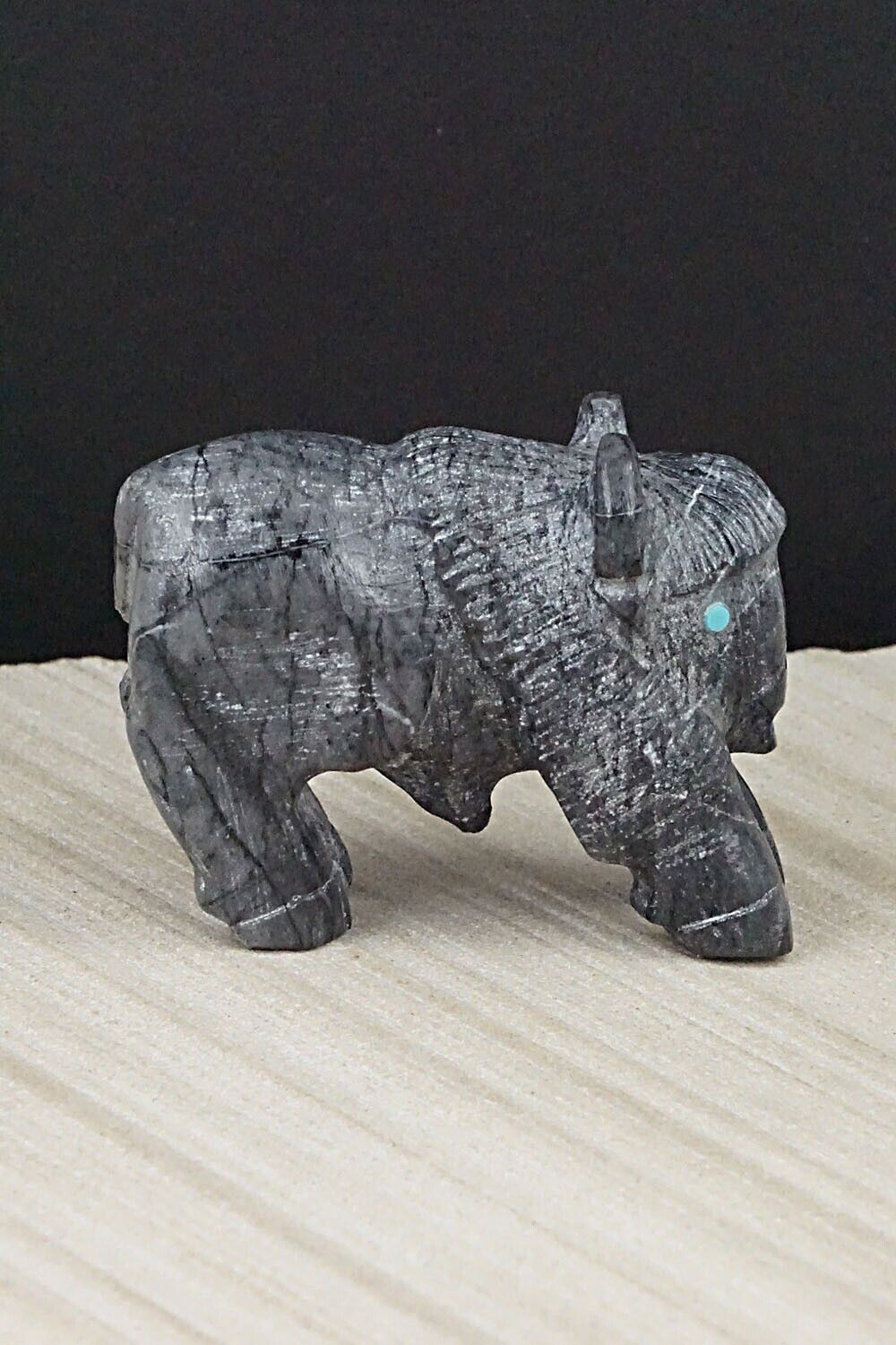 Buffalo Zuni Fetish Carving - Derrick Kaamasee