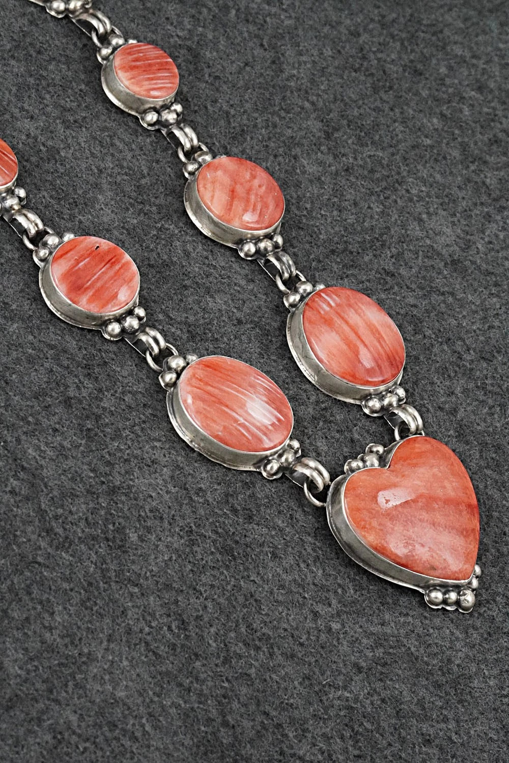Spiny Oyster & Sterling Silver Necklace - Darrin Livingston
