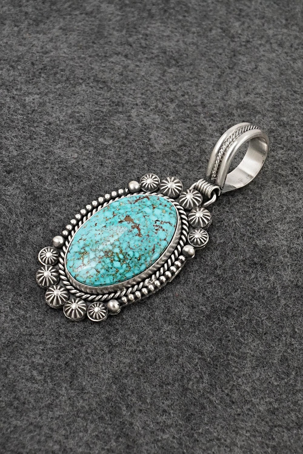 Turquoise & Sterling Silver Pendant - Michael Calladitto
