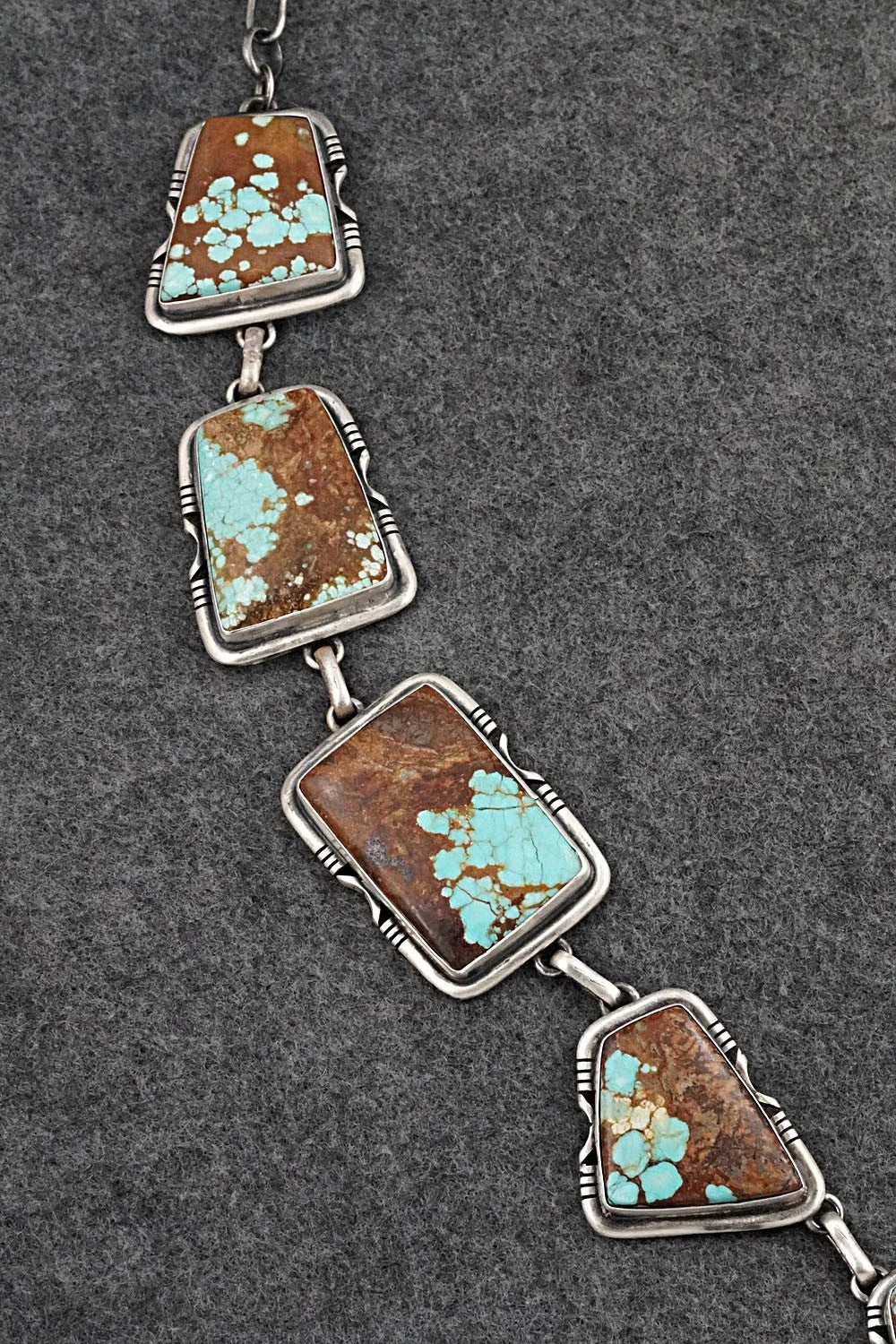 Turquoise & Sterling Silver Necklace and Earrings Set - Paul Livingston
