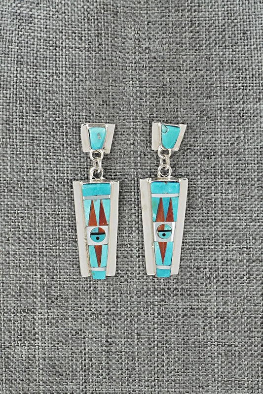 Multi-Stone & Sterling Silver Inlay Earrings - Rayland Edaakie