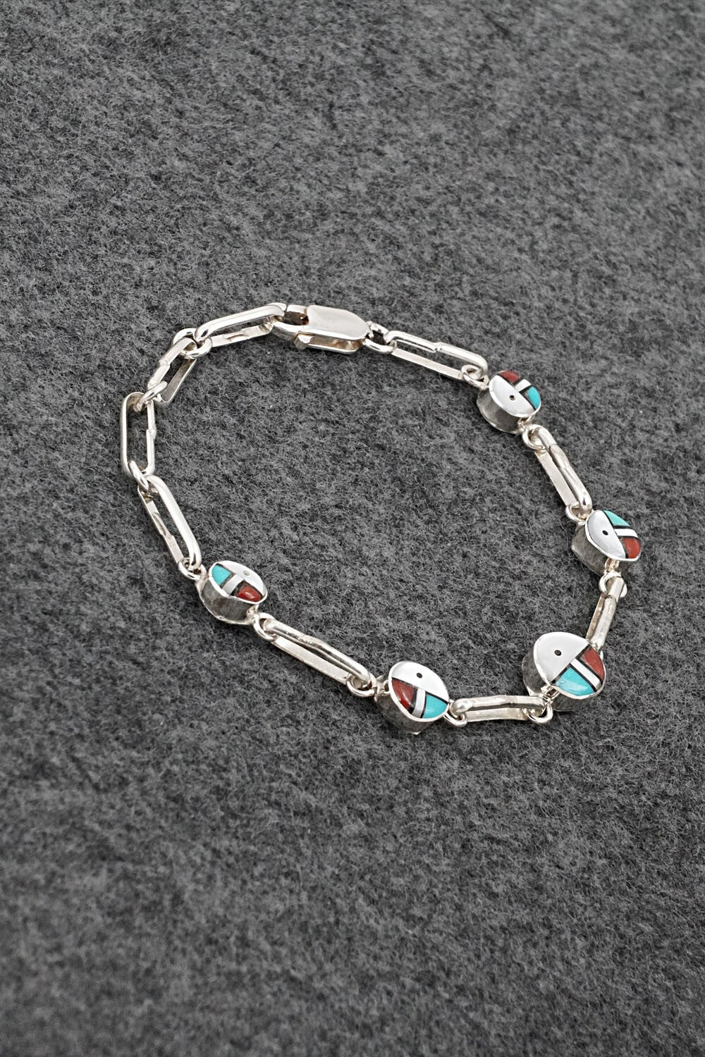 Multi-Stone & Sterling Silver Link Bracelet - Ola Eriacho