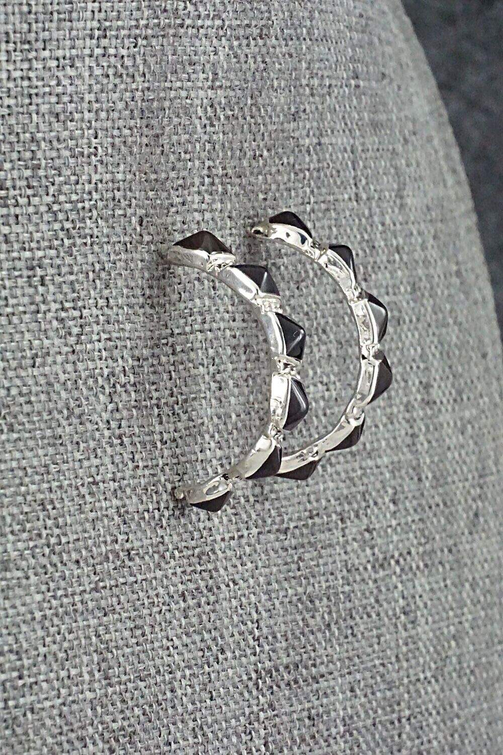 Onyx & Sterling Silver Earrings - M. Chavez