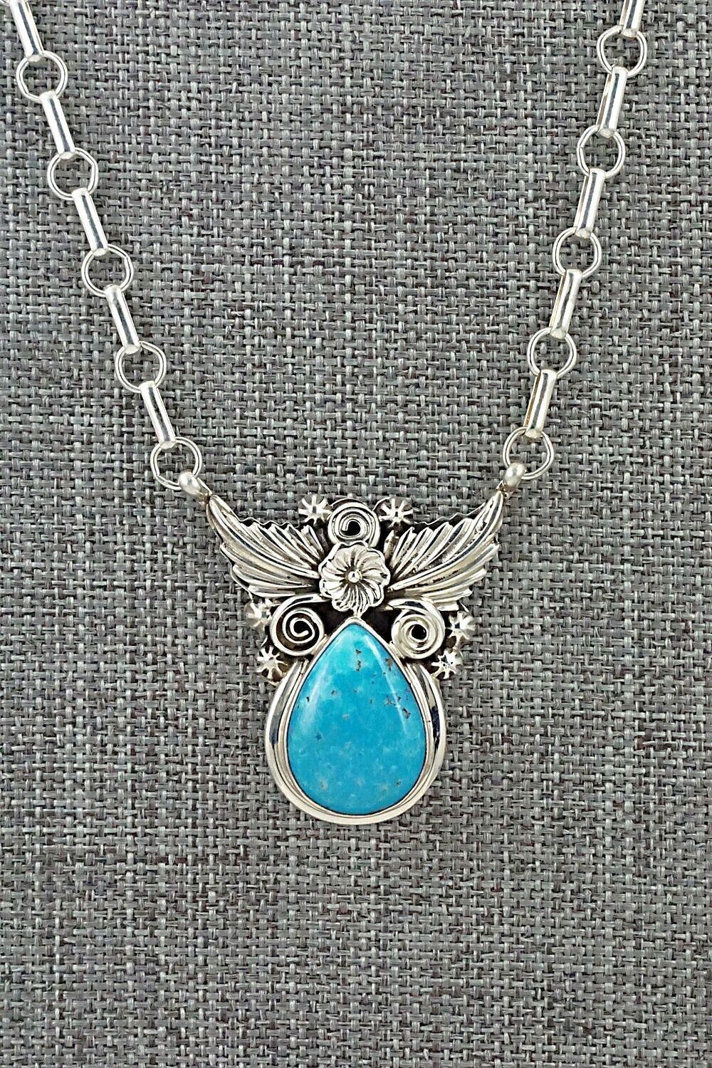 Turquoise & Sterling Silver Necklace - Loretta Delgarito