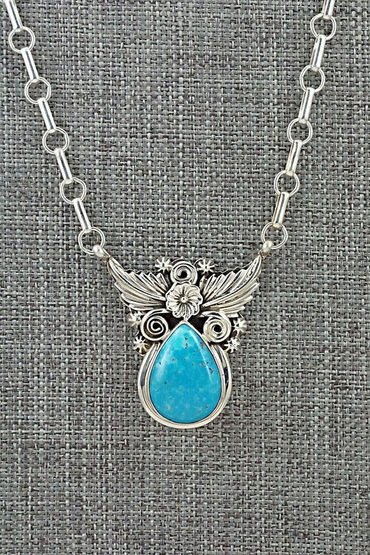 Turquoise & Sterling Silver Necklace - Loretta Delgarito