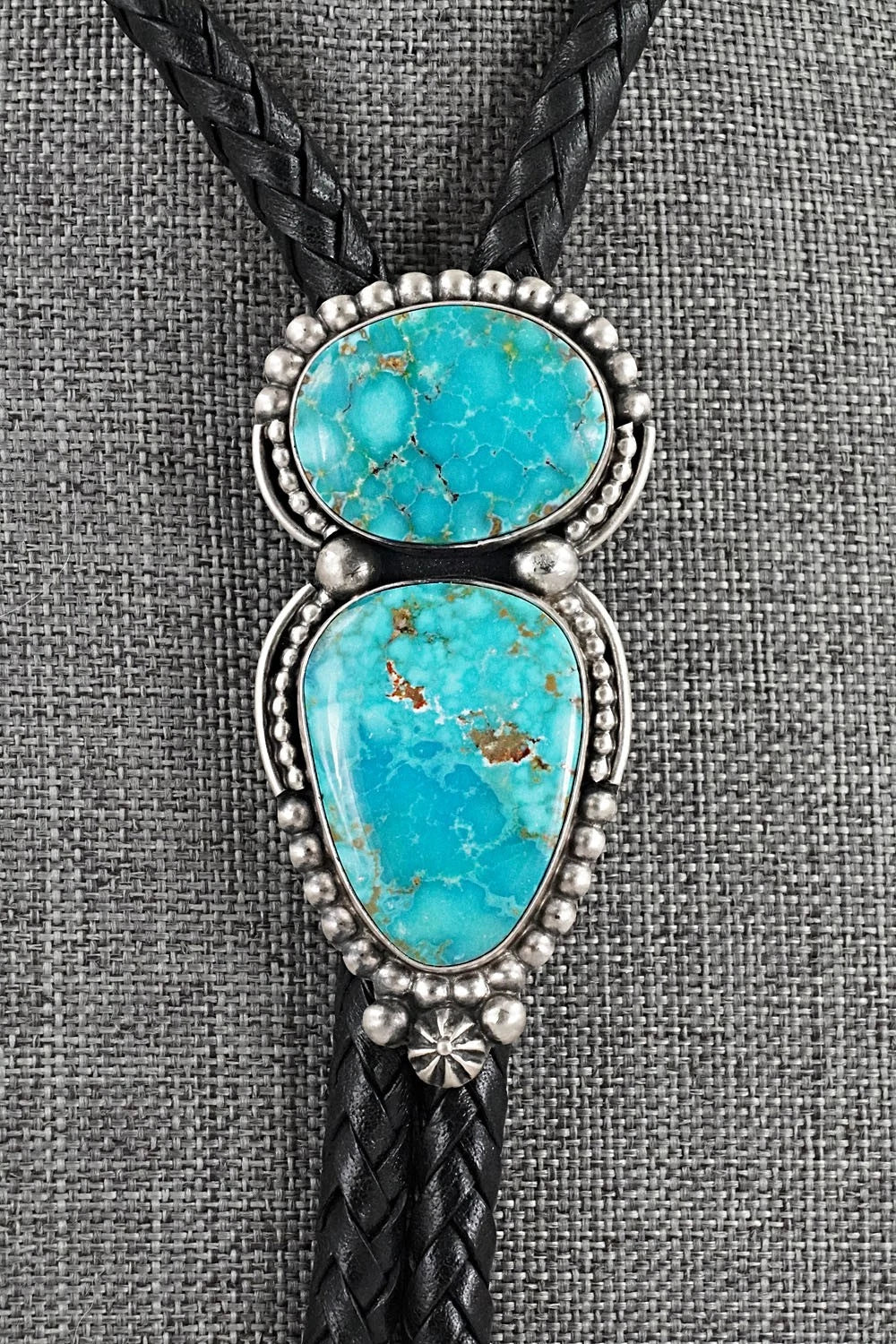 Turquoise & Sterling Silver Bolo Tie - Darrin Livingston