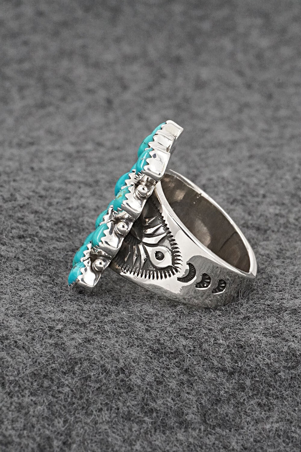 Turquoise & Sterling Silver Ring - Verley Betone - Size 8.5