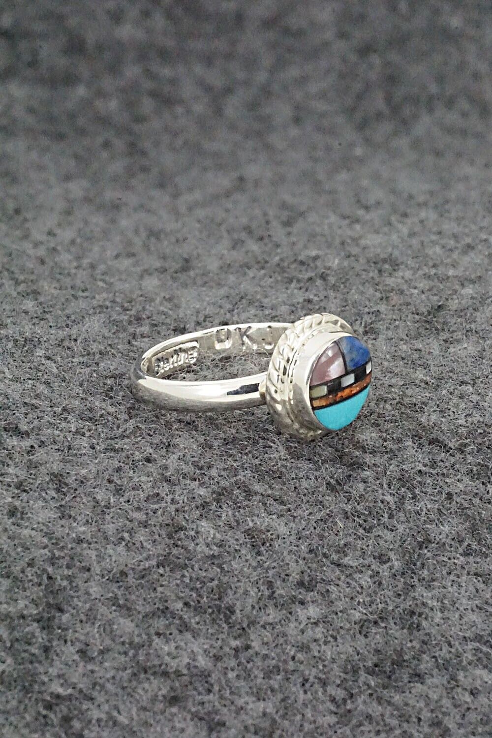 Multi-Stone & Sterling Silver Ring - Delbert Kallestewa Jr. - Size 4.5