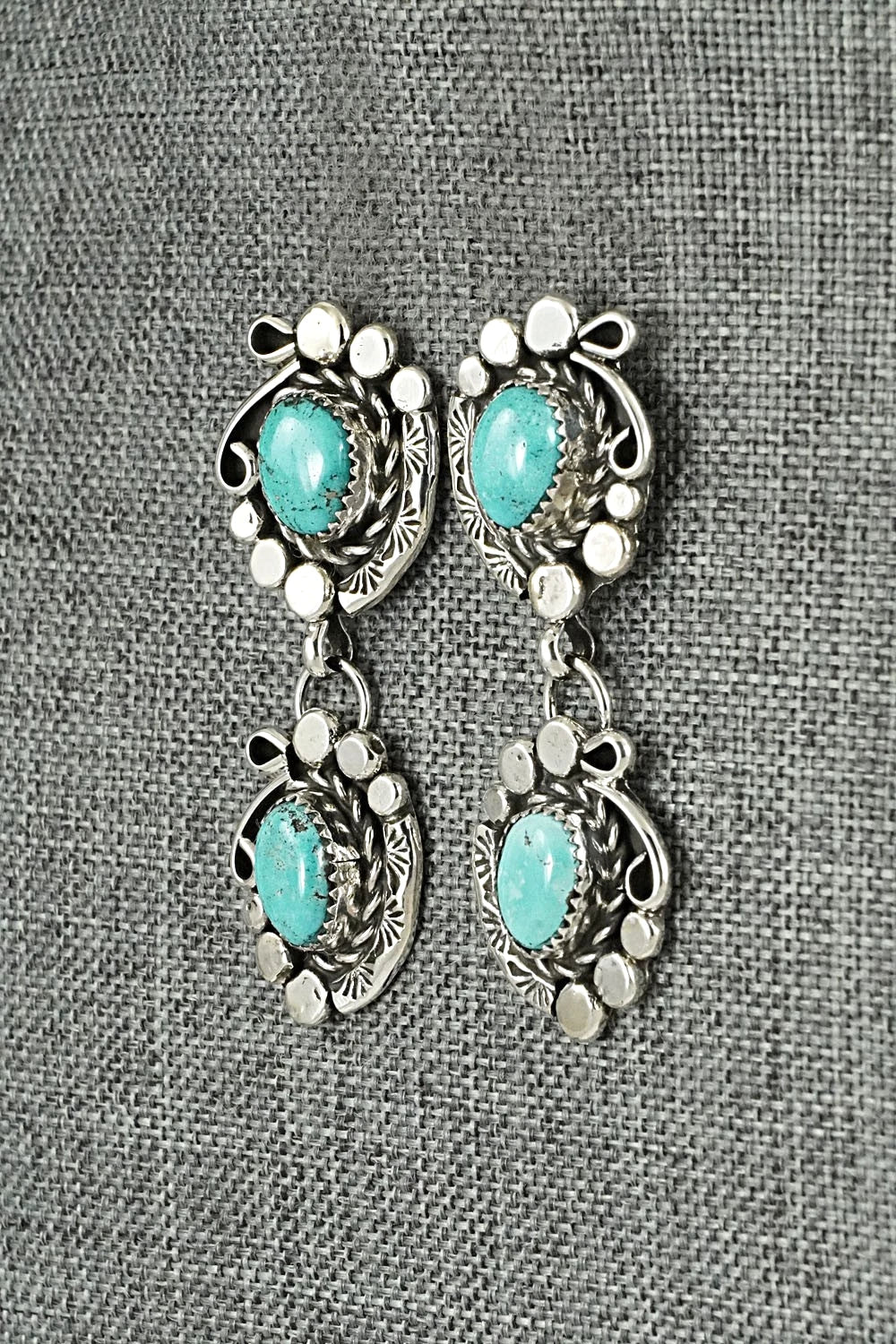 Turquoise & Sterling Silver Necklace and Earrings Set - Phil Nez