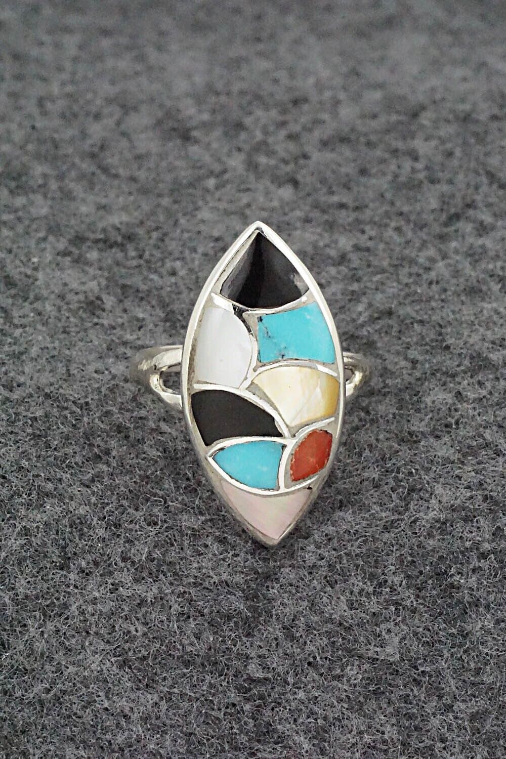 Multi-Stone & Sterling Silver Ring - Orena Leekya - Size 7