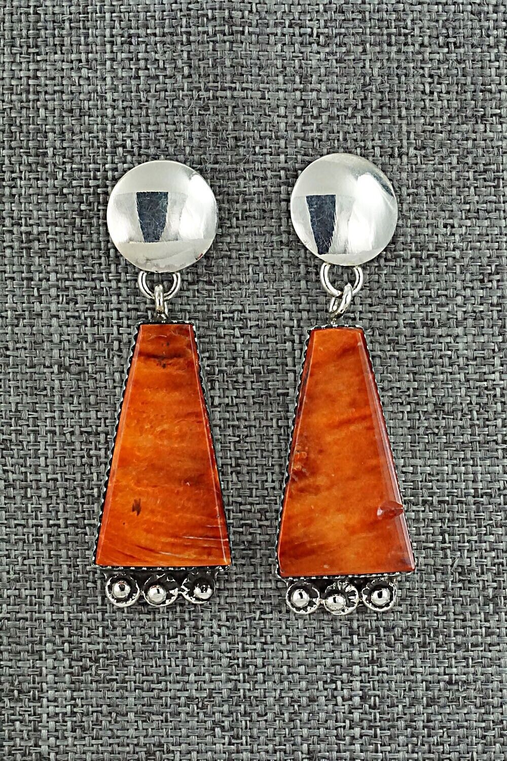 Spiny Oyster & Sterling Silver Earrings - Selina Warner