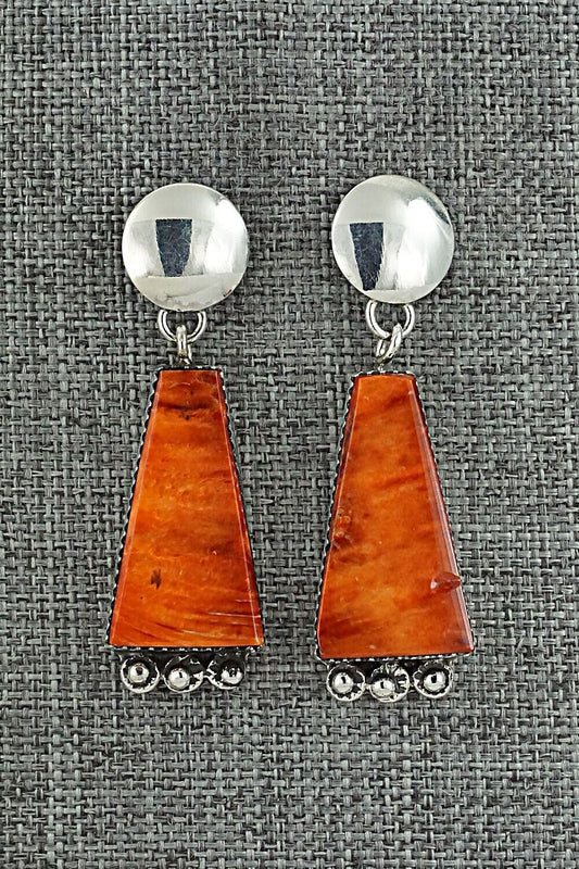 Spiny Oyster & Sterling Silver Earrings - Selina Warner