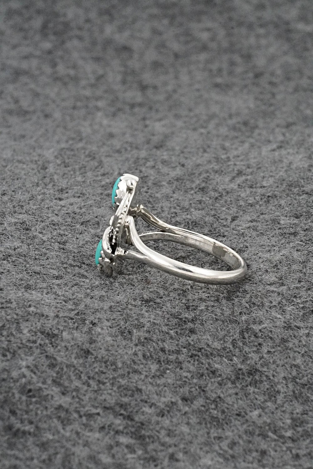 Turquoise and Sterling Silver Ring - Judy Largo - Size 7.75