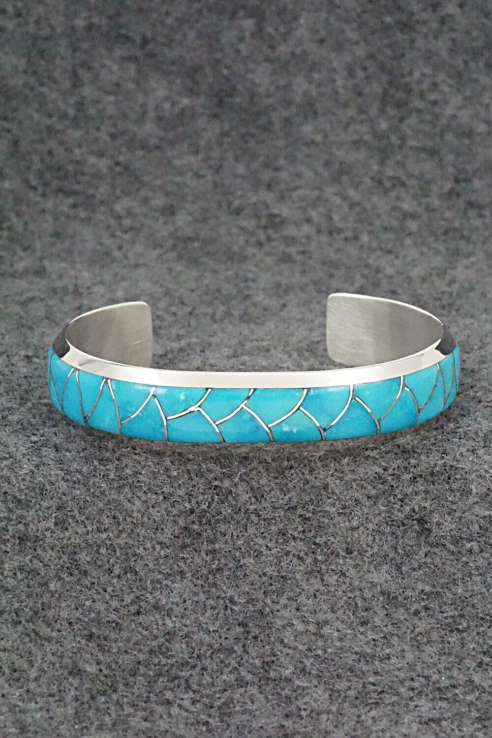 Turquoise & Sterling Silver Inlay Bracelet - Stewart Tucson