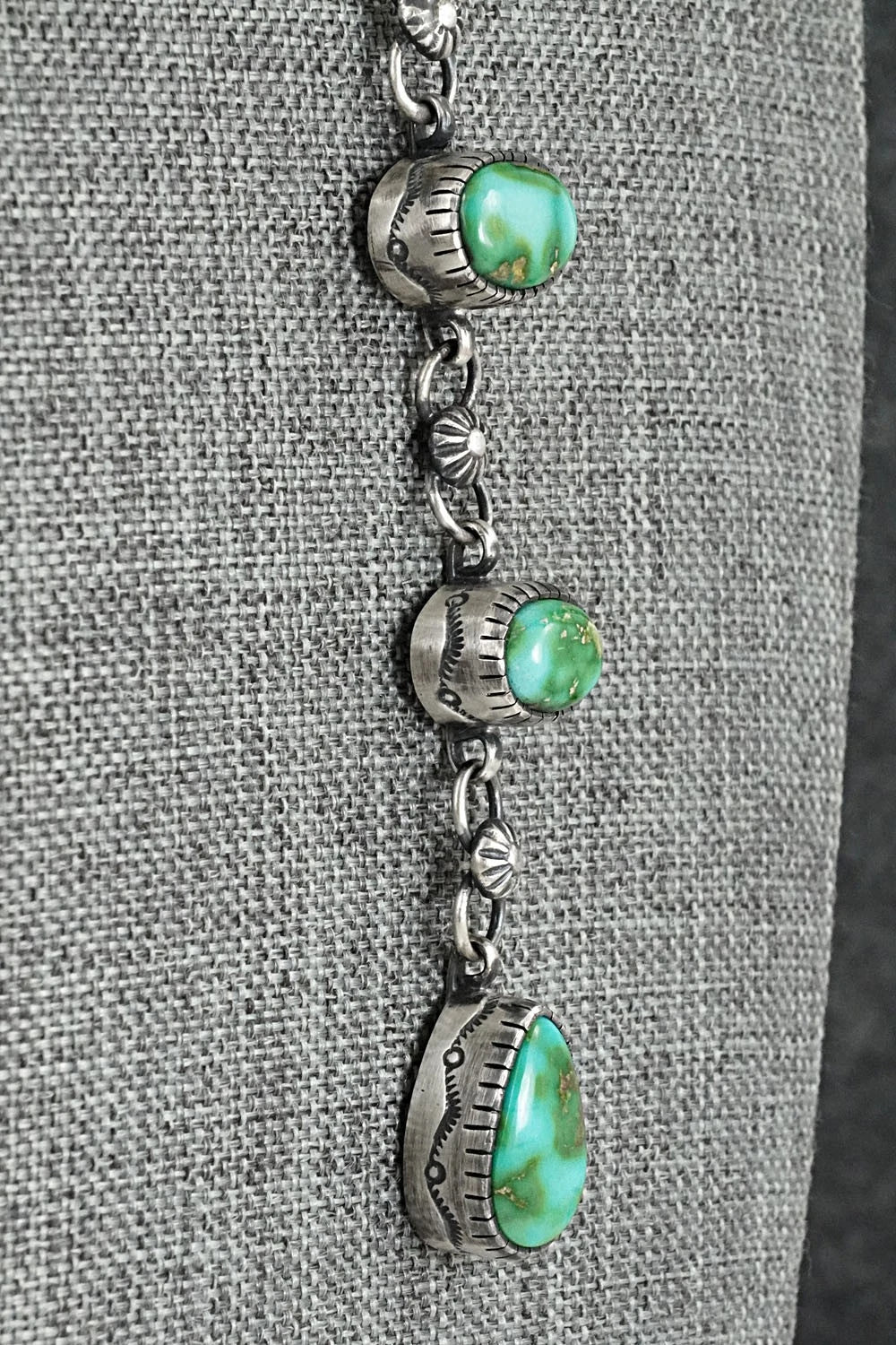 Turquoise & Sterling Silver Necklace and Earrings Set - Joe Piaso Jr.
