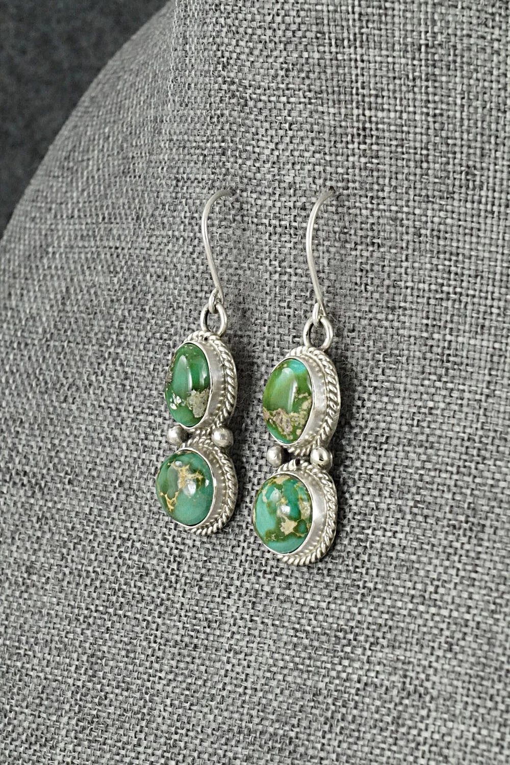 Turquoise & Sterling Silver Earrings - Eugene Gruber