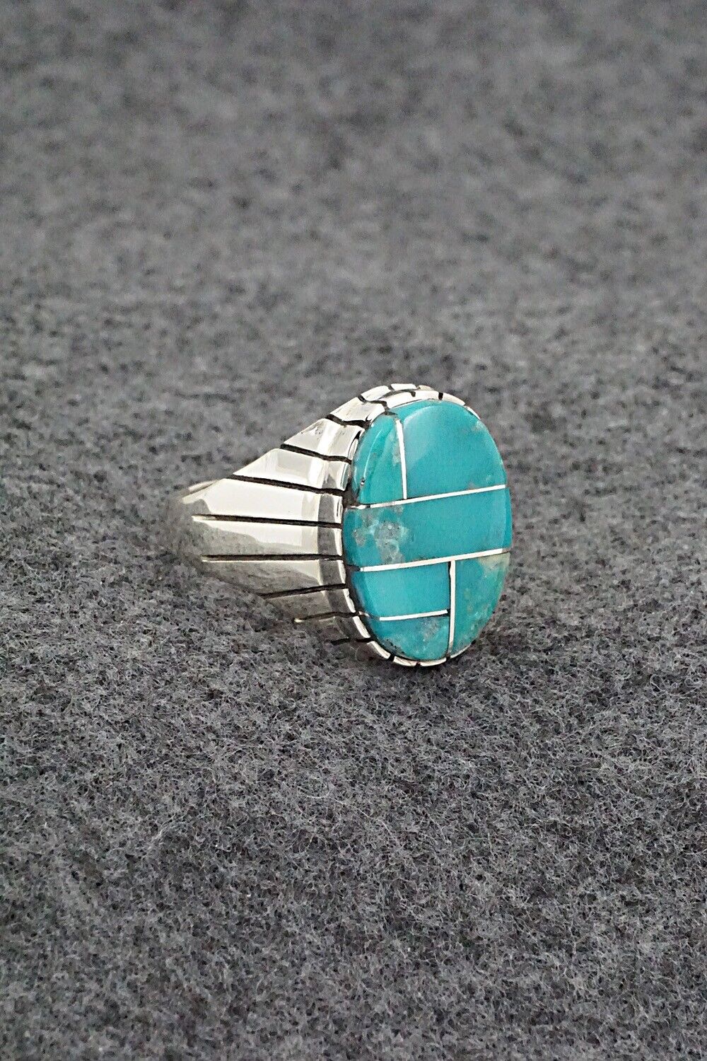 Turquoise & Sterling Silver Ring - Trevor Jack - Size 13