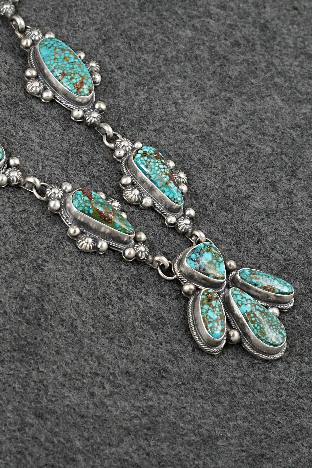 Turquoise & Sterling Silver Necklace and Earrings Set - Kathleen Livingston