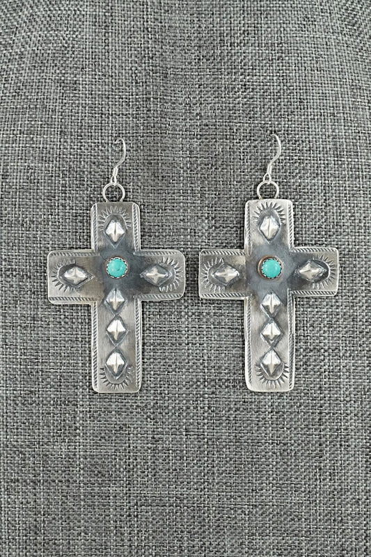 Turquoise & Sterling Silver Earrings - Tim Yazzie