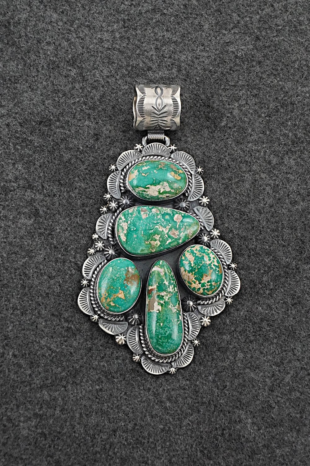 Turquoise & Sterling Silver Pendant - Raymond Delgarito