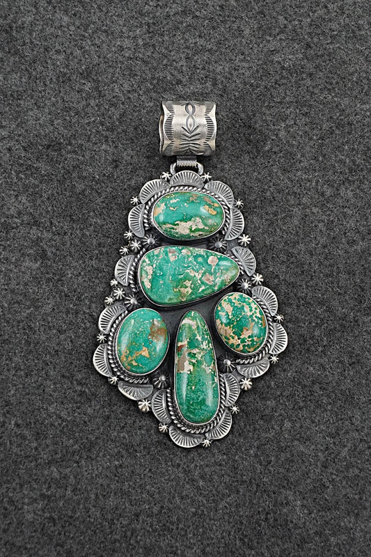 Turquoise & Sterling Silver Pendant - Raymond Delgarito