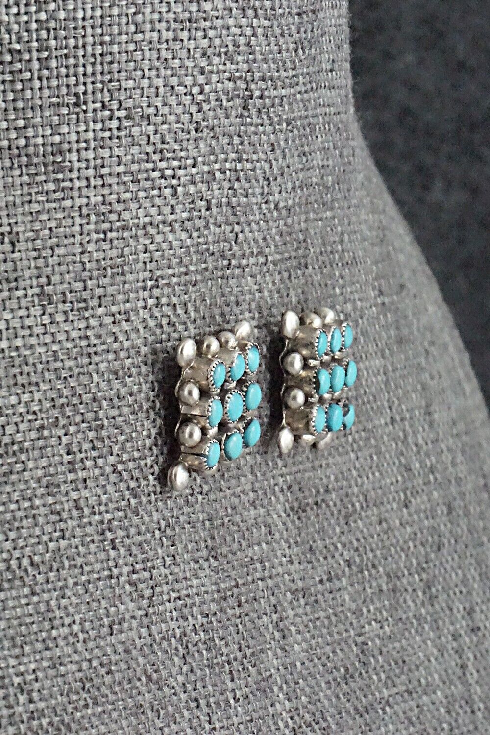 Turquoise & Sterling Silver Earrings - Calvert Lamy