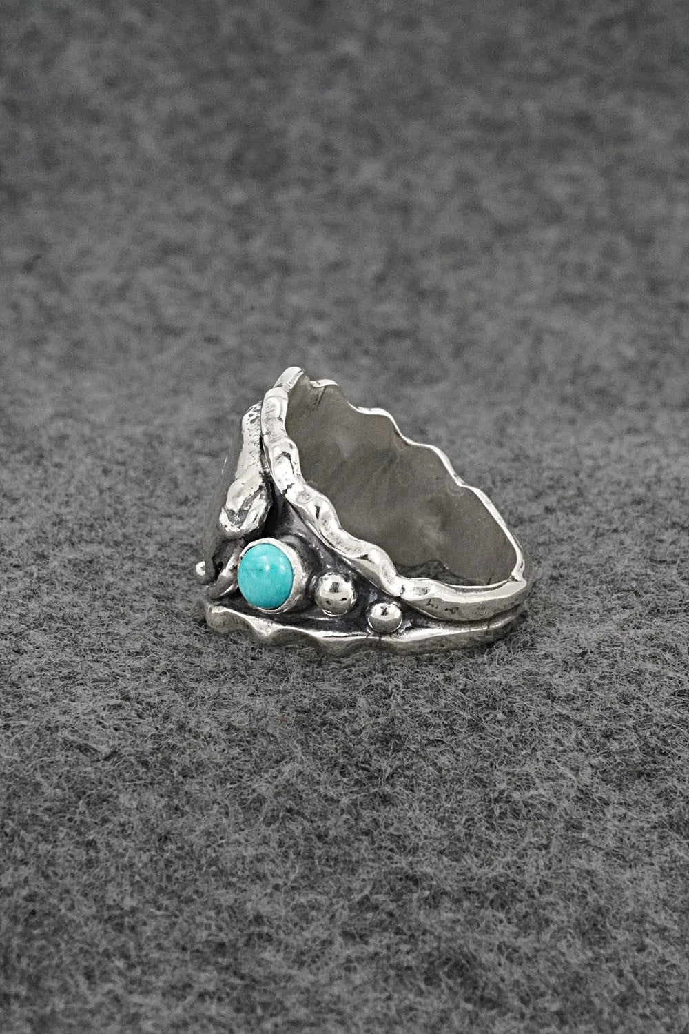 Turquoise & Sterling Silver Ring - Genevieve Francisco - Size 12.5