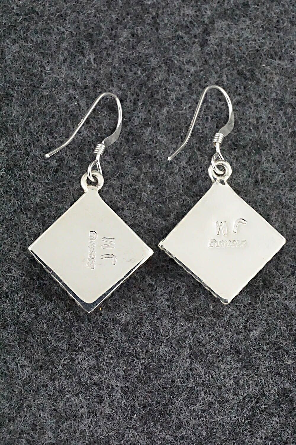 Turquoise & Sterling Silver Inlay Earrings - James Manygoats