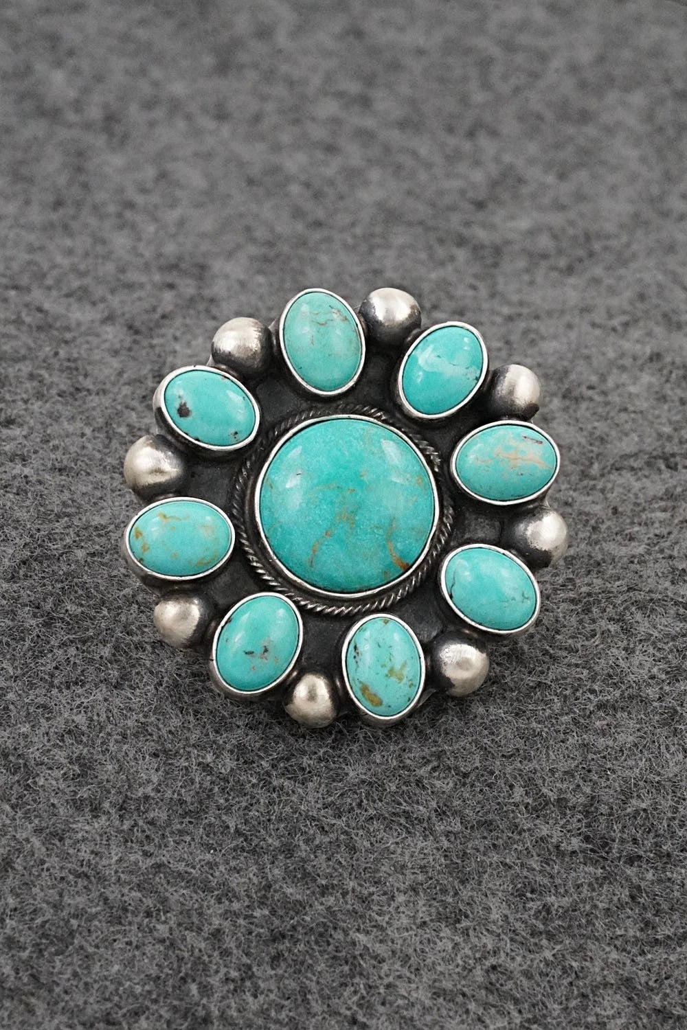 Turquoise & Sterling Silver Ring - Kathleen Livingston - Size Adjustable