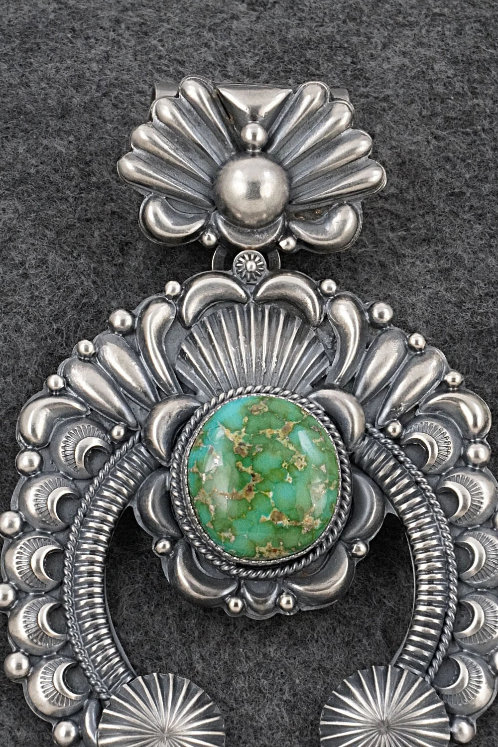 Turquoise & Sterling Silver Naja Pendant - Delbert Gordon