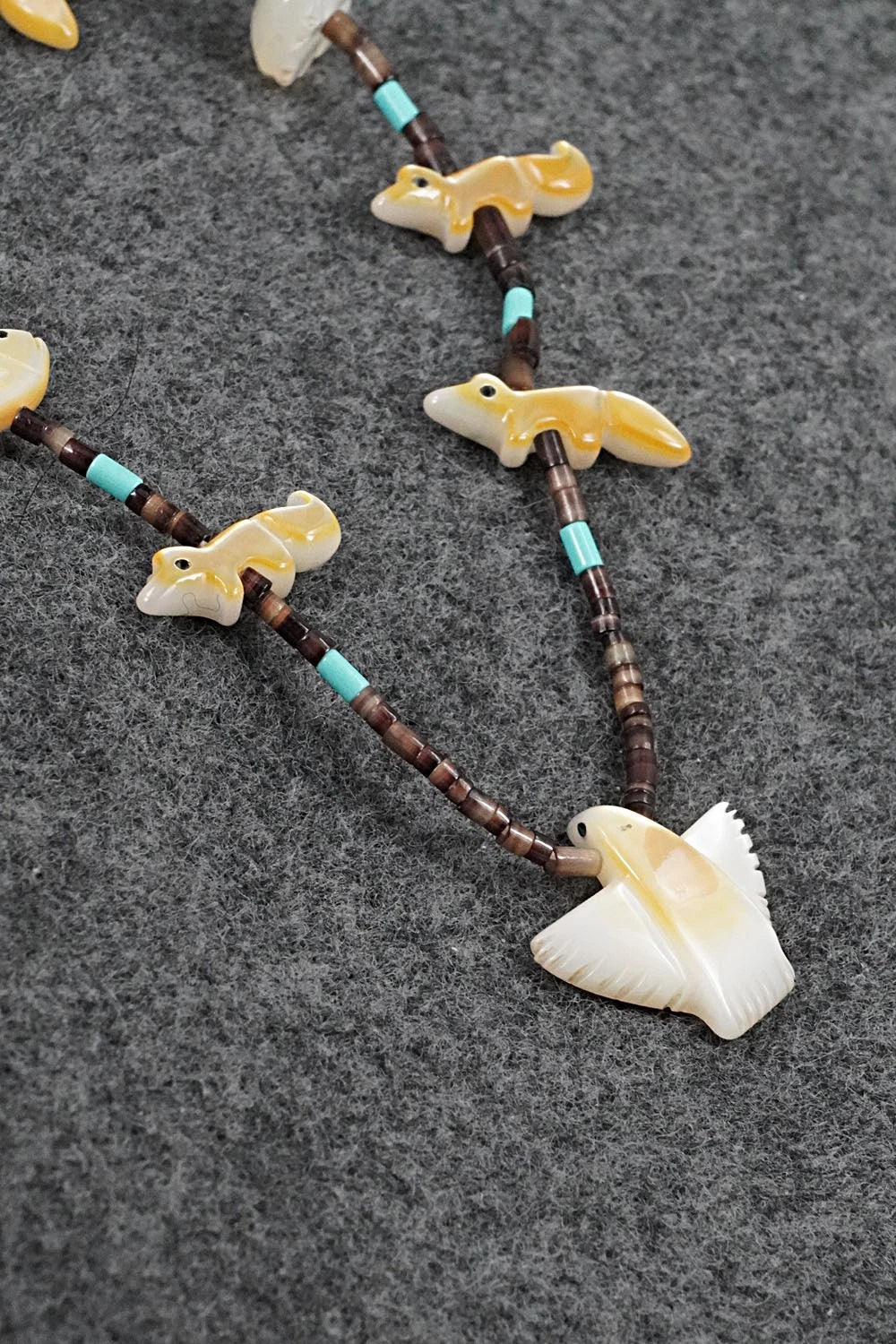 Multi-Stone Fetish Carving & Sterling Silver Necklace - Hector Goodluck